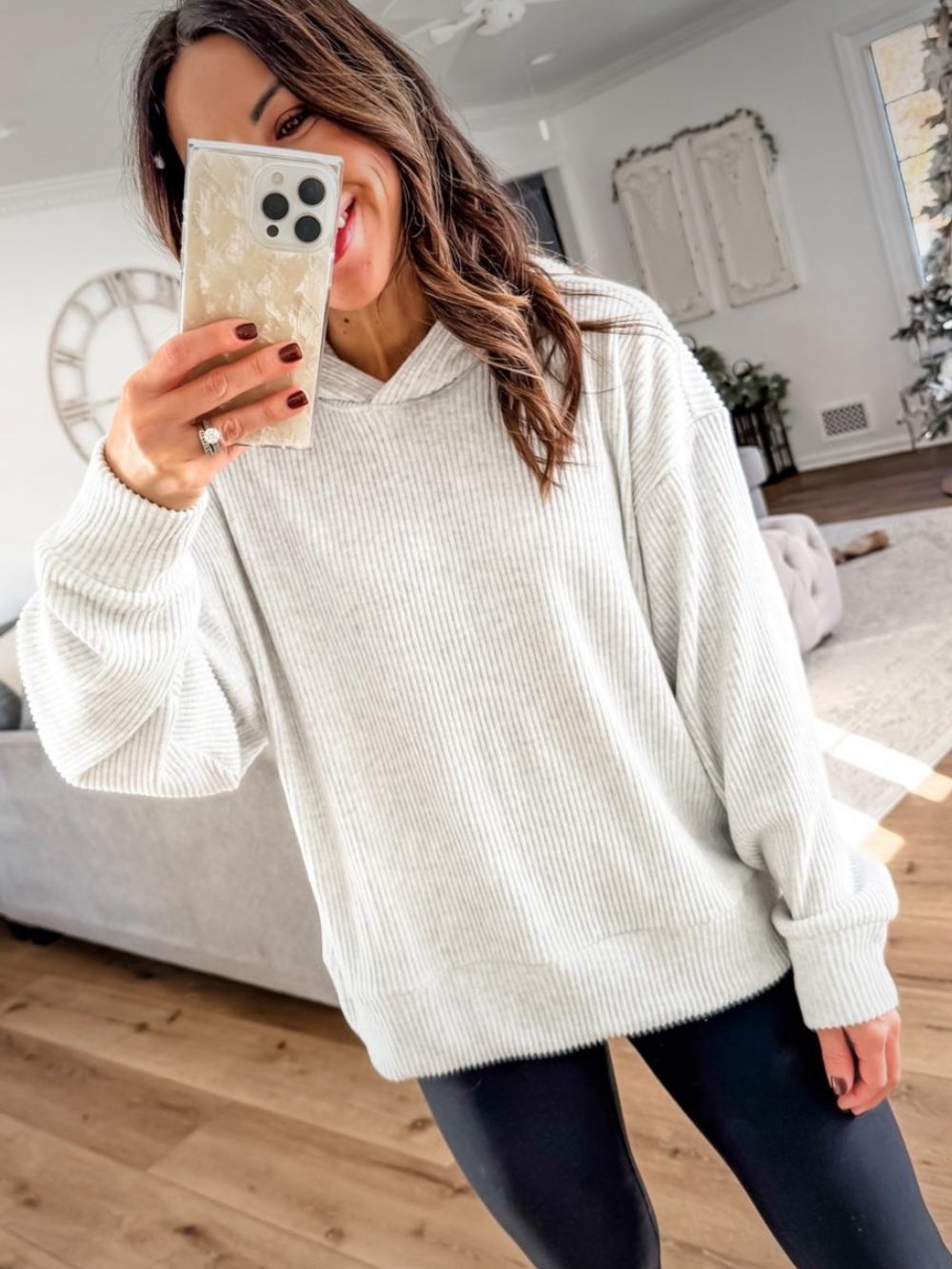Cozy Ribbed Hooded Long Top🚌